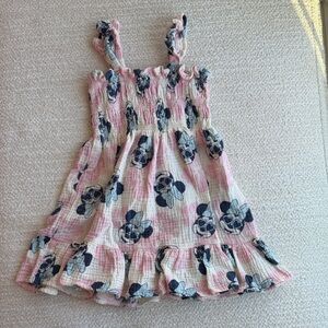 Floral Pink and Blue Minnie Mouse Kids Dress